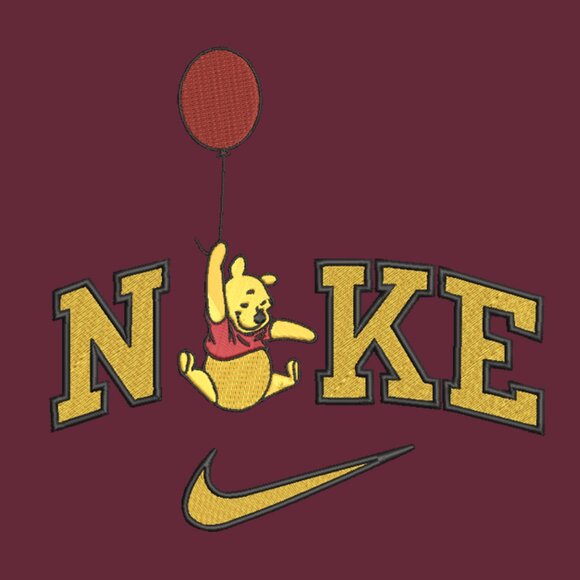 Nike Winnie The Pooh Embroidered Adult Unisex Crewneck Sweatshirt Balloon Gold - Picture 2 of 13